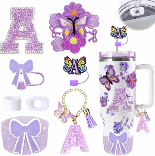 Miniatura 81 de 15 piezas de set de accesorios para vaso Stanley Cup 30oz 40oz con asa, incluye cubierta de pajita de silicona y bota, encanto de asa, encantos