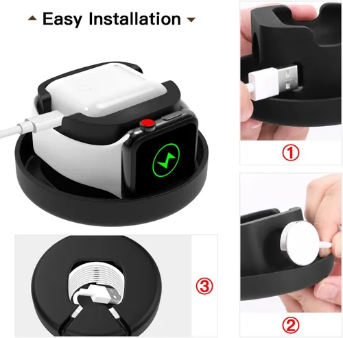 Miniatura 10 de MoKo Caja de almacenamiento compatible con Apple Watch Series 11/10/9/8/7/6/5/4/3/2/1/SE3/SE2/SE, funda protectora portátil de viaje para AirPods