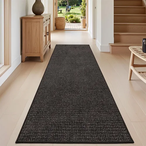 Miniatura 21 de DEXI Tapete para puerta delantera, 17 x 30 pulgadas, parte trasera de goma antideslizante, tapete de bajo perfil absorbente para la entrada