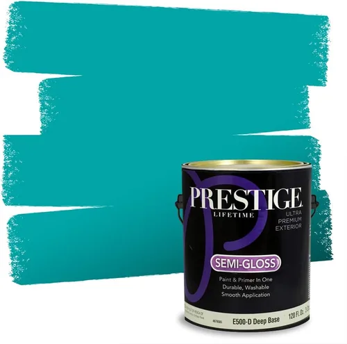Miniatura 93 de Prestige Paints. - Base y pintura para exteriores en un solo galón, 1 galón. plano, comparable con Sherwin Williams Topsail. SW6799-PCM