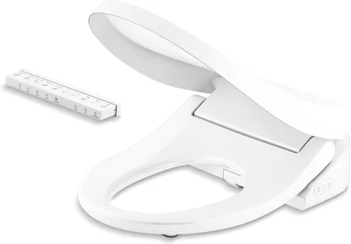 Kohler 28118-0 PureWash E815 - Asiento de inodoro redondo con control remoto, asiento de inodoro eléctrico con agua tibia y varilla de acero