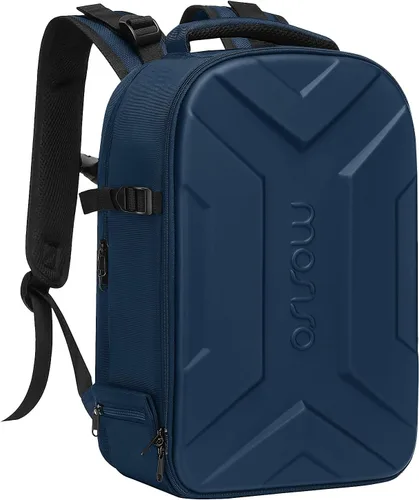 Miniatura 9 de MOSISO Mochila para cámara DSLR/SLR/SLR/sin espejo, impermeable, artística, geométrica, rígida, con soporte para trípode y compartimento para laptop