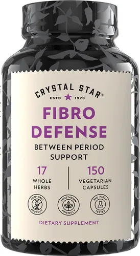 Crystal Star Fibro Defense, 150 cápsulas – 17 mezclas de hierbas enteras – Cápsulas de suplemento de hierbas naturales para mujeres – Vegetariano,