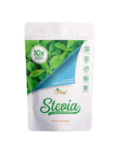 Alulosa - Edulcorante multiusos de mezcla de stevia - 10 veces dulzura de azúcar; porciones totales 1135; edulcorante sin calorías, sustituto sin