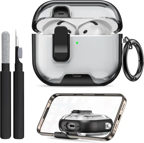 Miniatura 21 de Compatible Airpods 4 Case (2025) with Phone Stand & Cleaner Kit,Print Soft Silicone Lock Clip Apple AirPods 4th Generation Case, Airpod 4 Cover with