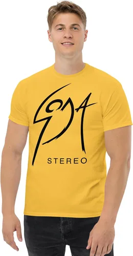 Miniatura 2 de Soda Stereo. Banda de Rock Argentina. Rock Nacional Argentino. Camiseta de 100% algodón peinado. Corte Unisex. CAM2723. Amarilla
