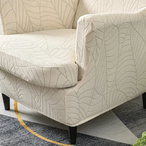 Miniatura 8 de Funda impermeable para silla con respaldo de ala, fundas elásticas de jacquard para silla con respaldo de ala de 2 piezas, funda de sofá