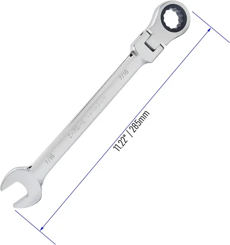 Miniatura 2 de Llave combinada de trinquete de cabeza flexible de 13/16 pulgadas SAE 72 dientes de 12 puntos de trinquete de caja de trinquete y herramientas