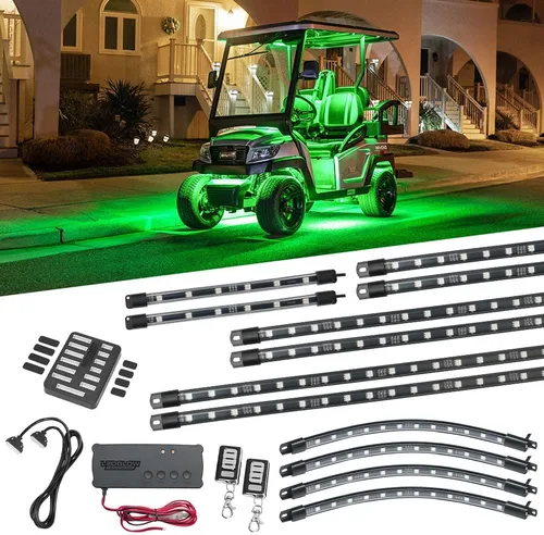LEDGlow Kit eléctrico de 12 piezas LED de millones de colores de 12 V-72 V para carrito de golf de 4 plazas, toldo para pozo de rueda y luces