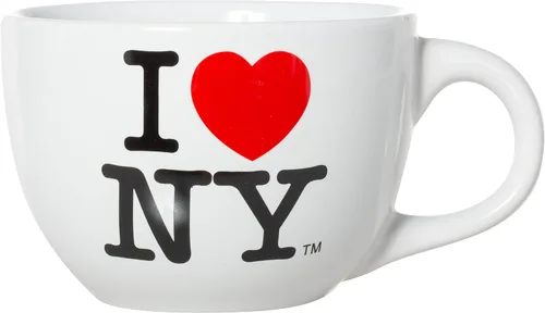 Artisan Owl I Love New York - Taza de cerámica extragrande extragrande de 20 onzas con licencia oficial (blanco)
