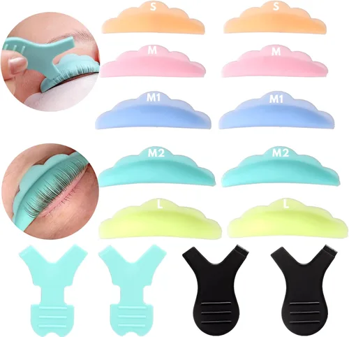 Miniatura 13 de Almohadillas elevadoras de pestañas, almohadillas elevadoras de pestañas, varillas de permanente, levantamiento de pestañas en casa, 10 almohadillas