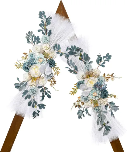 Miniatura 12 de Lisuun Flores de arco de boda, flores artificiales para decoración, guirnalda de flores grandes para estilos bohemios, decoración floral