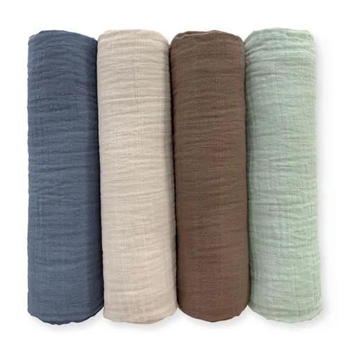 Miniatura 23 de SwaddleDesigns Juego de 4 mantas de muselina de algodón para bebé, niño y niña, mantas neutras para recién nacido, registro de bebé y regalo, 46 x