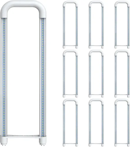 Miniatura 8 de Romwish Tubo de luz LED curva en U, T8 T12, 18 W (equivalente a 40 W), luz diurna de 5000 K, 2000 lm, repuesto de tubo de luz fluorescente, balasto