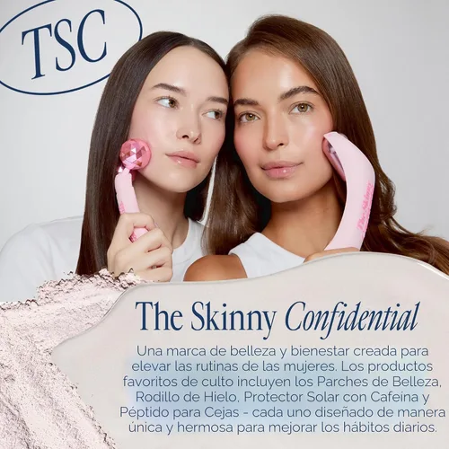 Miniatura 6 de The Skinny Confidential Rodillo facial – Masajeador de ojos y facial de bolas rosadas – Herramientas de masaje facial para el cuidado de la piel