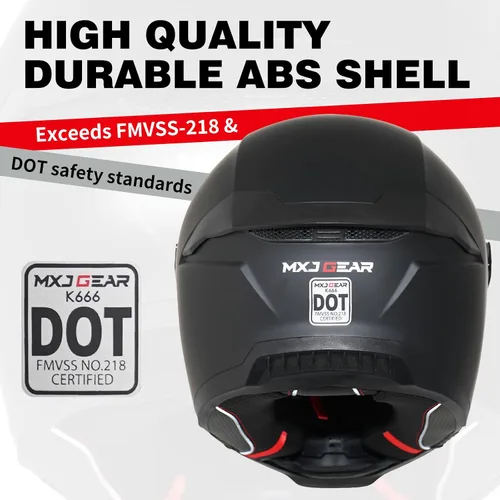 Miniatura 9 de Cascos para motocicleta MXJ Gear para hombres y mujeres adultos, Casco integral para motocicleta, MG666 aprobado por DOT, para carreras en la calle