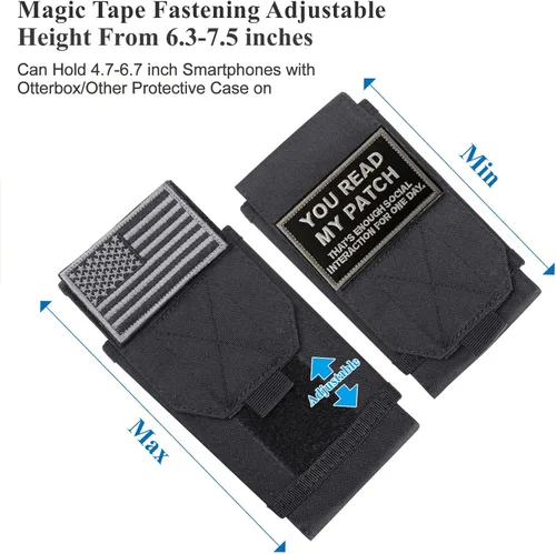 Miniatura 4 de Funda táctica negra para teléfono celular, resistente al agua, para iPhone 11, 12, 13 Pro Max, para Samsung S22, S21, S20, FE, Note 20, A13, A12
