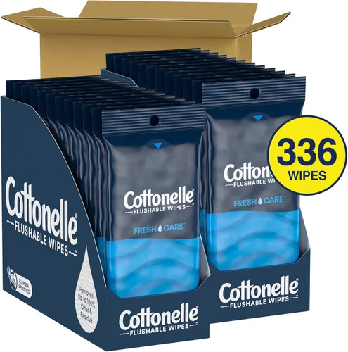 Miniatura 2 de Cottonelle Fresh Care Toallitas húmedas desechables para llevar, toallitas húmedas para adultos, paquete de 24 para llevar, 14 toallitas por paquete