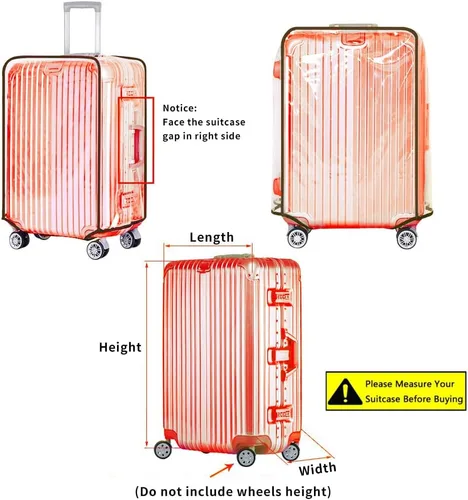 Miniatura 13 de Funda protectora de PVC transparente para maleta, de 24 pulgadas, aprobada por la TSA, 22-25 pulgadas