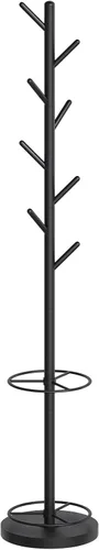 Miniatura 9 de YATINEY Perchero independiente con soporte para paraguas, perchero con 8 ganchos, árbol de abrigo resistente para entrada, perchero moderno, soporte