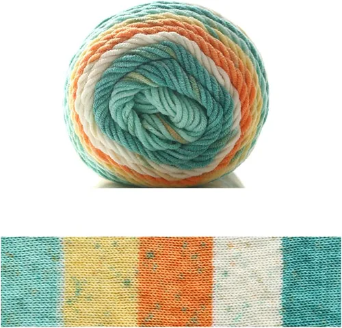 Miniatura 24 de Hilo de color de algodón para tartas, hilo multicolor arcoíris para tejer y tejer a ganchillo, 2 bolas de 7.05 oz, 45% algodón, 55% acrílico, hilo