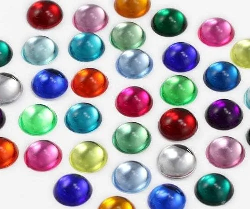 Allstarco KraftGenius - Cabujones acrílicos redondos de 0.59 pulgadas (0.591 in), gemas de plástico para manualidades, adornos, fabricación de