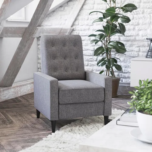 Miniatura 2 de Flash Furniture Erza LeatherSoft - Silla reclinable con botones copetudos, moderna de mediados de siglo para uso residencial y comercial