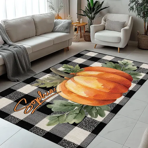 Miniatura 8 de Alfombra de otoño personalizada – Alfombra de interior y exterior para porche, entrada, sala de estar – Nombre personalizado pasillo pasillo – 3