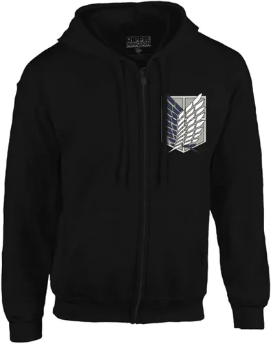 Miniatura 2 de Ripple Junction Attack on Titan Men's Authentic Full Zip-Up Survey Corps Front & Back Hooded Sweatshirt Officially Licensed