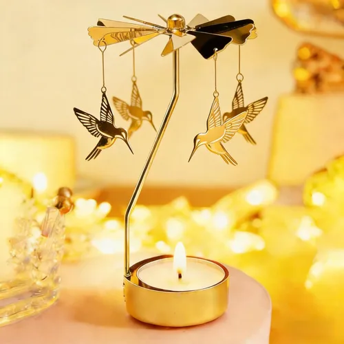 Miniatura 21 de Portavelas giratorio, portavelas giratorio con carrusel, regalo de cumpleaños único para mujeres, mamá, hermana, amigos, Navidad, día de San
