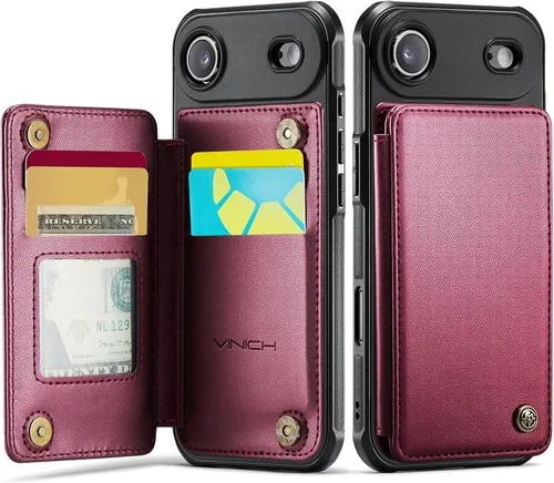 Miniatura 42 de Vinich Funda tipo cartera para iPhone 11 con tarjetero, bloqueo RFID, ranuras de crédito, función atril, a prueba de golpes, para iPhone 11 de 6.1