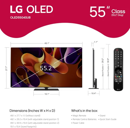 Miniatura 2 de LG Clase de 55 pulgadas OLED evo Serie G4 Smart TV Procesador 4K Pantalla Plana con Magic Remote Alimentado por IA con Alexa Integrado