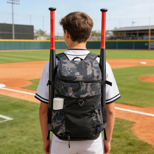 Miniatura 2 de TUGUAN Mochila de béisbol para adultos con soporte para bates de 2/4 y gancho para cerca, bolsa ligera de softbol para hombre con compartimento