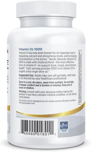Miniatura 6 de Nordic Naturals Pro Vitamina D3 1000, naranja – 120 mini geles suaves – 1000 UI de vitamina D3 – Apoya huesos saludables, estado de ánimo y función