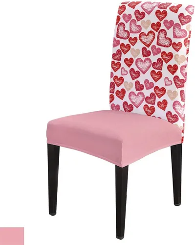 Funda para silla de San Valentín, diseño de corazón de amor, fundas protectoras de asiento para silla de San Valentín, 6 unidades, diseño de