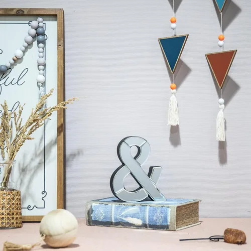 Miniatura 6 de COLLECTIVE HOME - Letra decorativa de madera y vidrio espejado de 7 pulgadas de alto, decoración de pared para el hogar, el dormitorio y la oficina.
