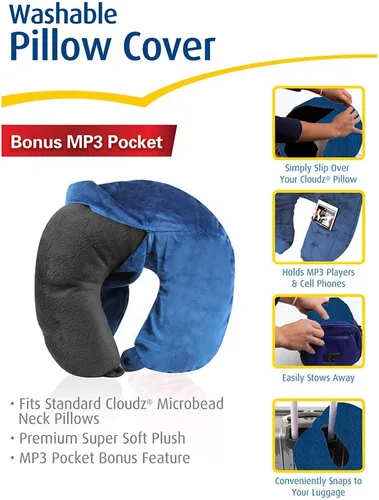 Miniatura 5 de Funda para almohada Cloudz, Poliéster & Mezcla de poliéster, Azul, Estándar