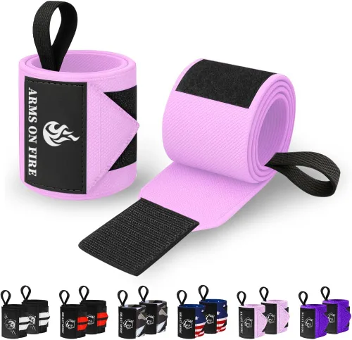 Miniatura 16 de TECEUM Weightlifting 18" & 12" Wrist Wraps with Thumb Loop – Heavy Duty Wrist Workout Braces for Men and Women – Ideal for Powerlifting, Strength