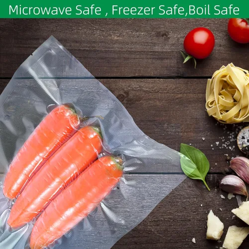 Miniatura 6 de 50 bolsas selladoras al vacío de 11 x 16 pulgadas, ideales para almacenamiento de alimentos, bolsas precortadas de sellador al vacío