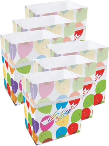 Clean Cubes Botes de basura desechables de 13 galones (paquete de 6) con bolsas bajas, contenedores plegables de basura y reciclaje para fiestas,