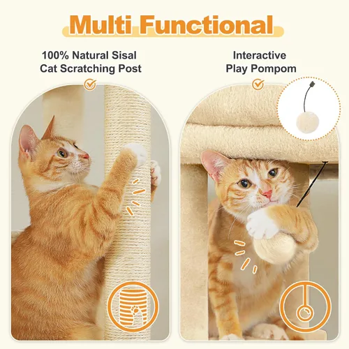 Miniatura 7 de PEQULTI Árbol para gatos grandes de 68 pulgadas para gatos grandes, torre alta para gatos grandes de interior con percha superior extragrande