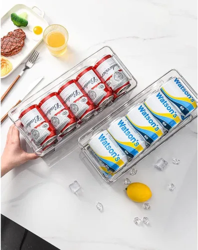 Miniatura 8 de OnDisplay FIFO Gravity - Organizador de latas de soda/cerveza para refrigerador, almacena hasta 12 latas en el refrigerador, solución