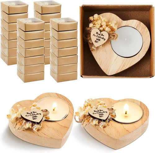 Miniatura 8 de 12 velas de boda con forma de corazón de madera rústica, regalos de agradecimiento para aniversario de invitados, decoración de fiesta de compromiso
