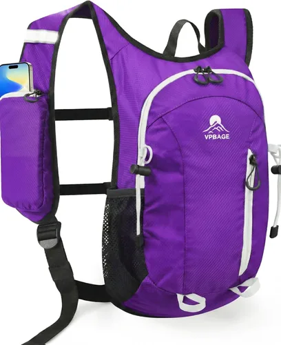 Miniatura 13 de VPBAGE Mochila de senderismo pequeña con soporte frontal para teléfono, mochila plegable con correa de pecho y cintura, Naranja-, Pequeño, Mochilas