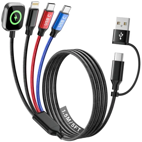 Miniatura 10 de Cruise Essentials Cable de Carga 4 en 2 para Cargador Apple iWatch/iPhone 17/Lightning/Micro, Cable Cord de Carga Múltiple de Viaje Compatible