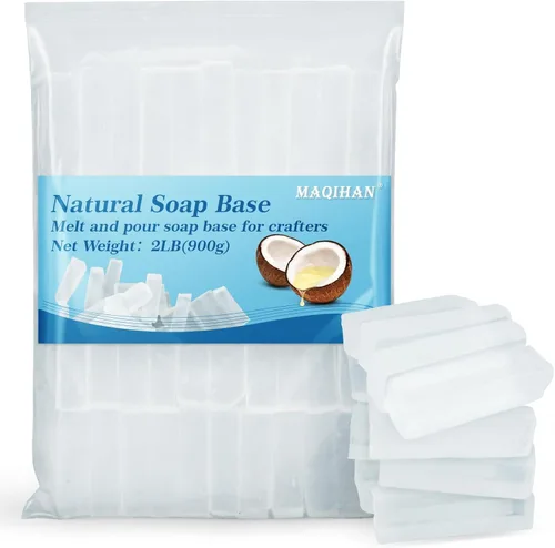 Miniatura 8 de MAQIHAN Base de Jabón Natural 14.8oz - Base de Glicerina Transparente para Hacer Jabón, Derretir y Verter, Orgánica, Aditivos Espumosos, Inodoros