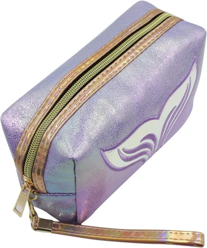 Miniatura 9 de Bolsa de cosméticos holográfica, organizador de artículos de tocador de viaje, bolsa de almacenamiento de sirena, bolsas de maquillaje pequeñas
