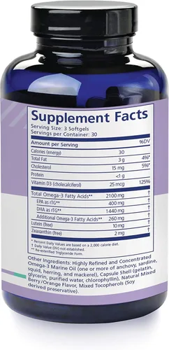 Miniatura 4 de nūmaqula - Suplemento Omega 3 – 90 cápsulas blandas, suministro de 30 días – Forma de triglicérido Omega 3 reesterficado con 1400 mg de DHA, 400 mg