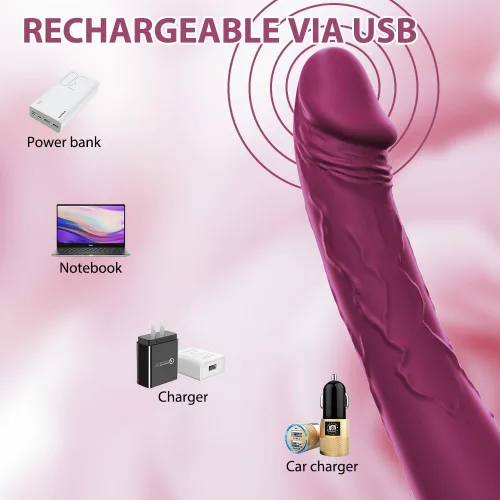 Miniatura 7 de Vibrador realista de 7.6 pulgadas para mujeres, 10 potentes modos de vibración para estimulación del clítoris y punto G, juguetes sexuales