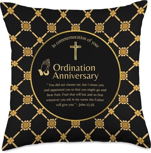 Miniatura 5 de 100xGifts Ordenación aniversario del sacerdote pastor diácono ministro monja almohada de 16 x 16 pulgadas, multicolor